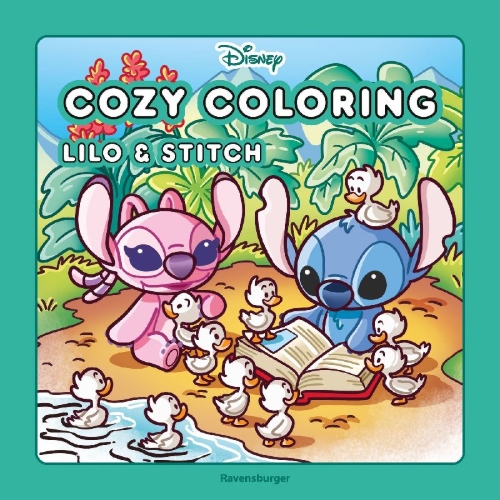Buchcover und Innenansicht für das Buch: Cozy Coloring Disney - Lilo & Stitch