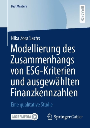 Buchcover und Innenansicht für das Buch: Modellierung des Zusammenhangs von ESG-Kriterien und ausgewählten Finanzkennzahlen