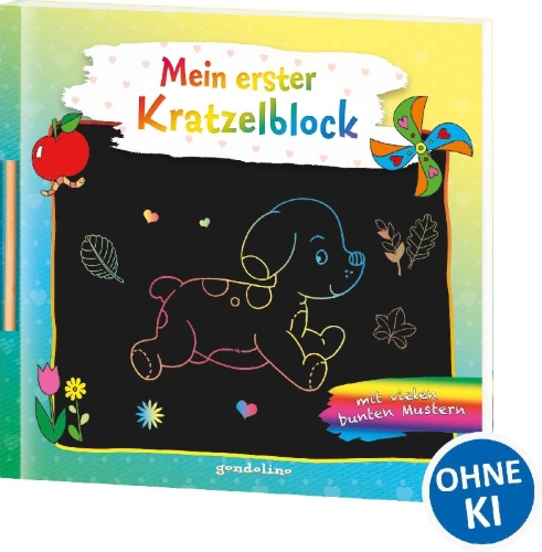 Buchcover und Innenansicht für das Buch: Mein erster Kratzelblock (Hund)