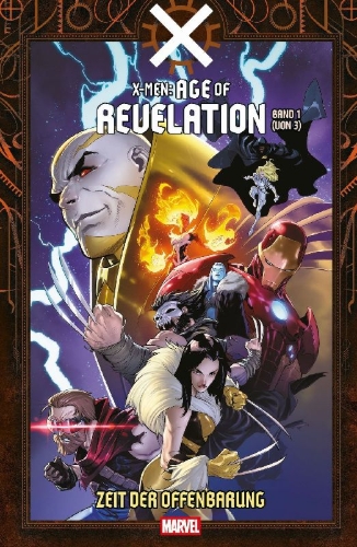 Buchcover und Innenansicht für das Buch: X-Men: Age of Revelation (2025) 0; X-Men: Age of Revelation Overture (2025) 1; Amazing X-Men (2025) 1-3; Binary (2025) 1-3; Cloak or Dagger (2025) 1-3; Iron & Frost (2025) 1-3; Laura Kinney Sabretooth (2025) 1-3