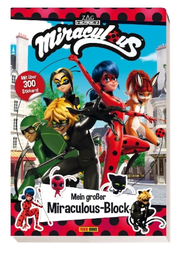 Buchcover und Innenansicht für das Buch: Miraculous: Mein großer Miraculous-Block