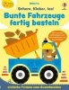 Buchcover und Innenansicht für das Buch: Kleine Kreativ-Werkstatt: Schere, Kleber, los! Bunte Fahrzeuge fertig basteln