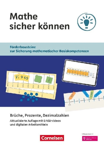 Buchcover und Innenansicht für das Buch: Mathe sicher können 5.-7. Schuljahr - Aktualisierte Ausgabe - Brüche, Prozente und Dezimalzahlen - Arbeitsheft mit Medien