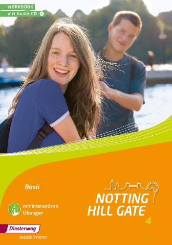 Buchcover und Innenansicht für das Buch: Notting Hill Gate 4. Workbook Basic mit Audio-CD und interaktiven Übungen