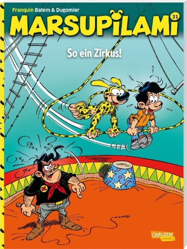 Buchcover und Innenansicht für das Buch: Marsupilami 15: C'est quoi ce cirque!?