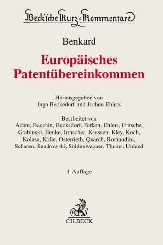 Buchcover und Innenansicht für das Buch: Europäisches Patentübereinkommen