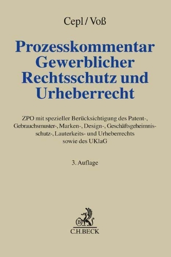 Buchcover und Innenansicht für das Buch: Prozesskommentar Gewerblicher Rechtsschutz und Urheberrecht