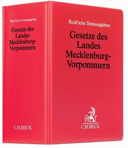 Buchcover und Innenansicht für das Buch: Gesetze des Landes Mecklenburg-Vorpommern (mit Fortsetzungsnotierung). Inkl. 80. Ergänzungslieferung