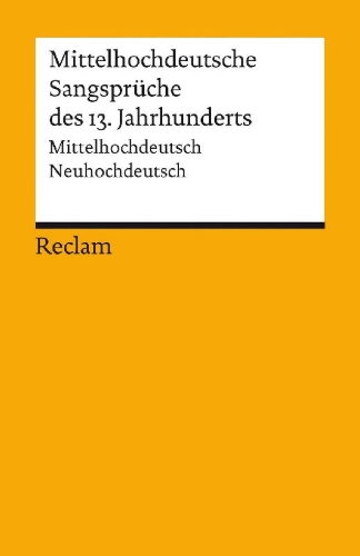 Buchcover und Innenansicht für das Buch: Mittelhochdeutsche Sangsprüche. Mittelhochdeutsch/Neuhochdeutsch