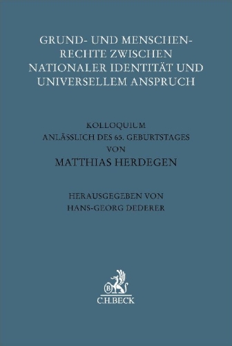 Buchcover und Innenansicht für das Buch: Grund- und Menschenrechte zwischen nationaler Identität und universellem Anspruch