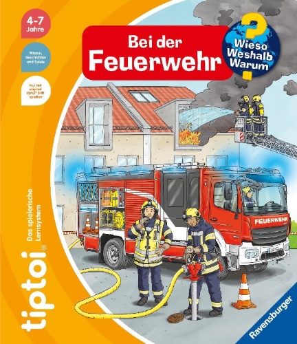Buchcover und Innenansicht für das Buch: tiptoi® Wieso? Weshalb? Warum? Bei der Feuerwehr