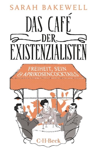 Buchcover und Innenansicht für das Buch: At the Existentialist Café. Freedom, Being and Apricot Coktails with Jean-Paul Sartre, Simone de Beauvoir, Albert Camus, Martin Heidegger, Edmund Husserl, Karl Jaspers, Maurice Merleau-Ponty and others