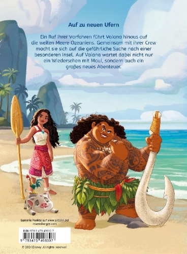 Buchcover und Innenansicht für das Buch: Disney Vaiana 2 - Das Erstlesebuch zu Film 2