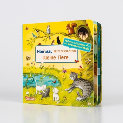 Buchcover und Innenansicht für das Buch: Hör mal (Soundbuch): Erste Geschichten: Kleine Tiere