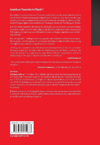 Buchcover und Innenansicht für das Buch: Grundkurs Theoretische Physik 1