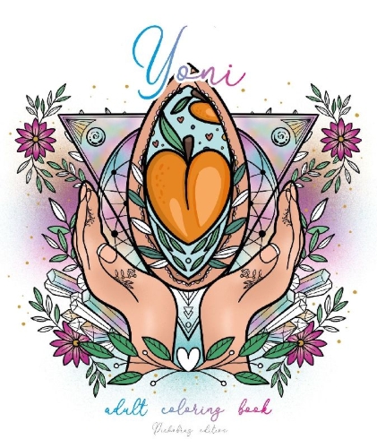 Buchcover und Innenansicht für das Buch: YONI - Vulva coloring book