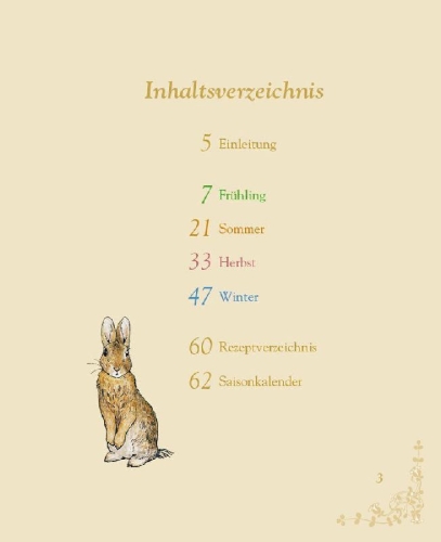 Buchcover und Innenansicht für das Buch: Beatrix Potter: Mein großes Peter-Hase-Kochbuch