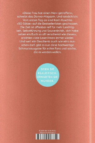 Buchcover und Innenansicht für das Buch: 50 Sätze, die das Leben leichter machen