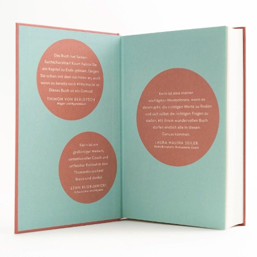 Buchcover und Innenansicht für das Buch: 50 Sätze, die das Leben leichter machen