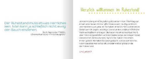 Buchcover und Innenansicht für das Buch: Ruhestand für Einsteiger
