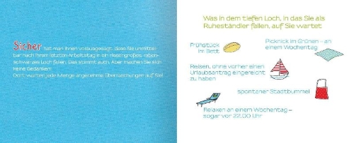 Buchcover und Innenansicht für das Buch: Ruhestand für Einsteiger