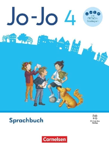 Buchcover und Innenansicht für das Buch: Jo-Jo Sprachbuch 4. Schuljahr - Allgemeine Ausgabe 2024 - Sprachbuch - Mit FRESCH-Karte, Lernspurenheft und digitalen Medien