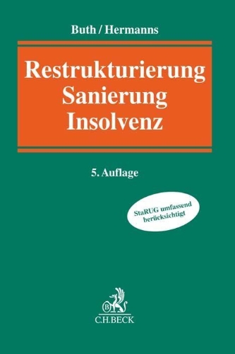 Buchcover und Innenansicht für das Buch: Restrukturierung, Sanierung, Insolvenz