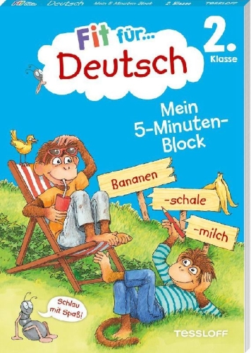 Buchcover und Innenansicht für das Buch: Fit für Deutsch 2. Klasse. Mein 5-Minuten-Block