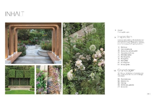 Buchcover und Innenansicht für das Buch: Gartendesign - Die große Enzyklopädie