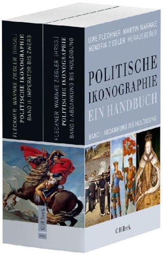 Buchcover und Innenansicht für das Buch: Politische Ikonographie. Ein Handbuch. 2 Bände