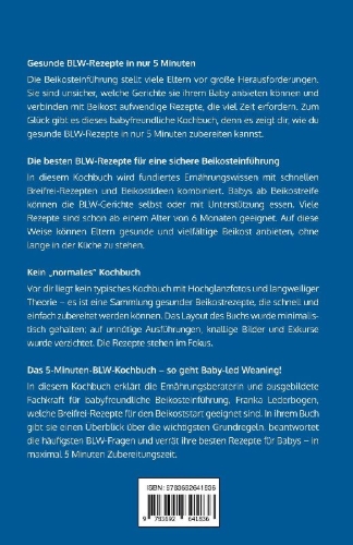 Buchcover und Innenansicht für das Buch: 5-Minuten-BLW-Rezepte