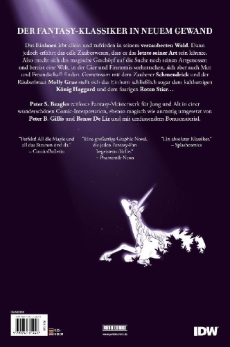 Buchcover und Innenansicht für das Buch: Das letzte Einhorn