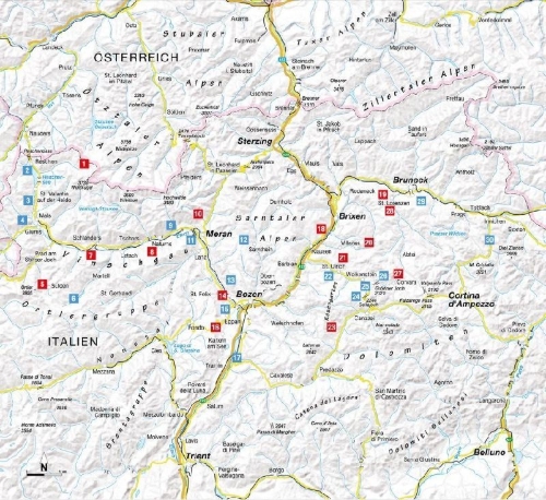 Buchcover und Innenansicht für das Buch: Südtirol für Wandermuffel