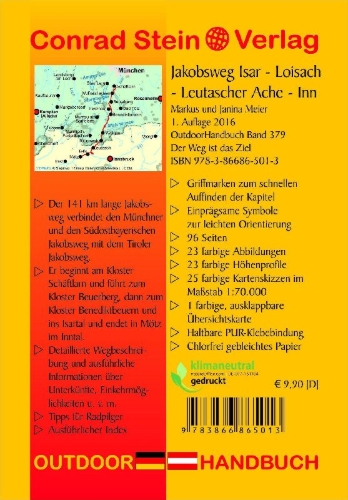 Buchcover und Innenansicht für das Buch: Jakobsweg Isar - Loisach - Leutascher Ache - Inn