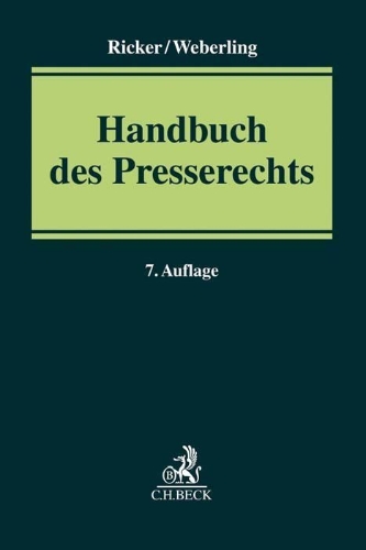 Buchcover und Innenansicht für das Buch: Handbuch des Presserechts