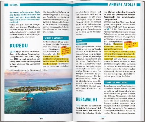 Buchcover und Innenansicht für das Buch: MARCO POLO Reiseführer Malediven