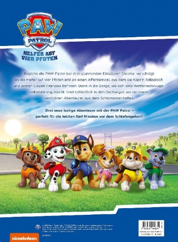 Buchcover und Innenansicht für das Buch: PAW Patrol: Noch 5 Minuten bis zum Schlafengehen