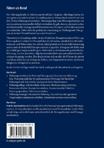 Buchcover und Innenansicht für das Buch: Führen als Beruf