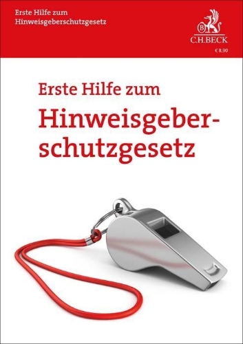Buchcover und Innenansicht für das Buch: Erste Hilfe zum Hinweisgeberschutzgesetz