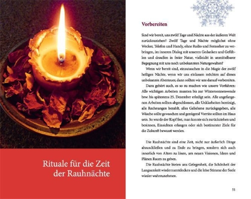 Buchcover und Innenansicht für das Buch: Rauhnächte: Die geheimnisvolle Zeit zwischen den Jahren (erweiterte Neuausgabe)