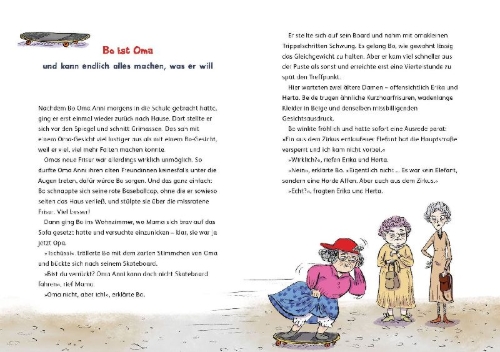 Buchcover und Innenansicht für das Buch: Hilfe, ich bin du! - Der Tag, an dem Bo plötzlich Oma war