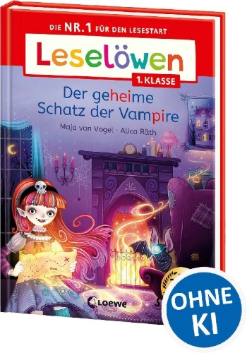 Buchcover und Innenansicht für das Buch: Leselöwen 1. Klasse - Der geheime Schatz der Vampire