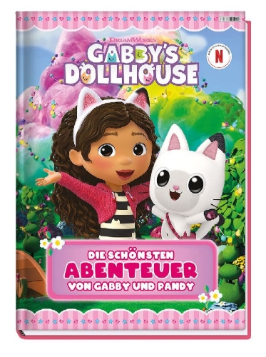 Buchcover und Innenansicht für das Buch: Gabby's Dollhouse: Die schönsten Abenteuer von Gabby und Pandy