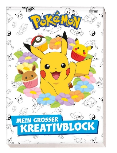 Buchcover und Innenansicht für das Buch: Pokémon: Mein großer Kreativblock