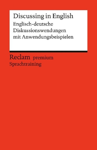 Buchcover und Innenansicht für das Buch: Discussing in English. Englisch-deutsche Diskussionswendungen mit Anwendungsbeispielen