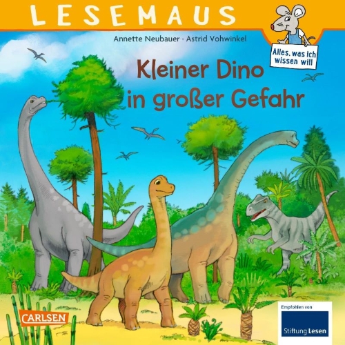 Buchcover und Innenansicht für das Buch: LESEMAUS 94: Kleiner Dino in großer Gefahr