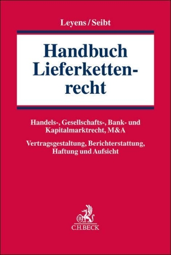 Buchcover und Innenansicht für das Buch: Handbuch Lieferkettenrecht