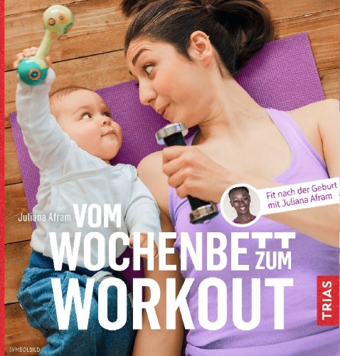 Buchcover und Innenansicht für das Buch: Vom Wochenbett zum Workout