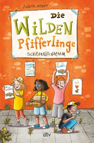 Buchcover und Innenansicht für das Buch: Die wilden Pfifferlinge - Schildkrötenalarm