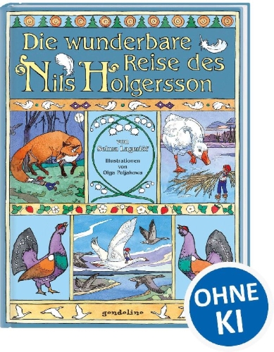 Buchcover und Innenansicht für das Buch: Die wunderbare Reise des Nils Holgersson